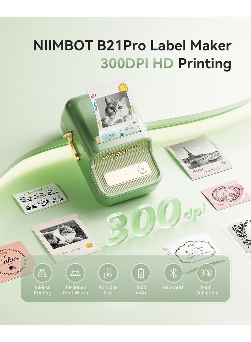 NIIMBOT B21 Upgraded B21 Pro Label Maker, 300DPI HD Label Printer, Bluetooth Sticker Label Printer, Inkless Thermal Label Maker Photos, Ideal for Notes, Study Graphics, Memo Maker, 50x30mm Label, 230Pcs - Image 2